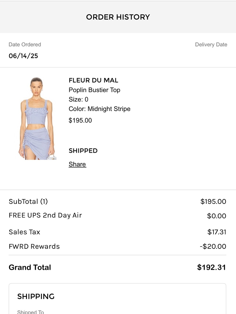 FLEUR DU MAL Poplin Bustier l Striped Blue & White Tank Top size 0 - Picture 6 of 12